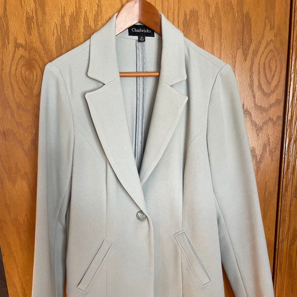 COLDWATER CREEK Mid-Length Blazer. Gray. Size 14. - Picture 1 of 3